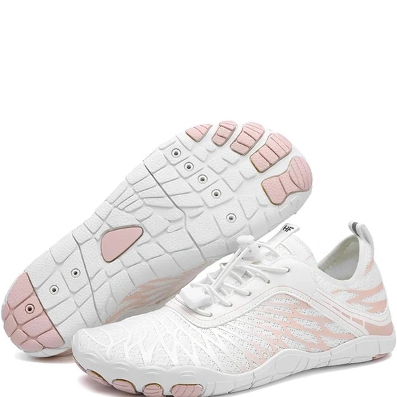Hike Footwear Shoes - Women's White and Pink Athletic Sneakers